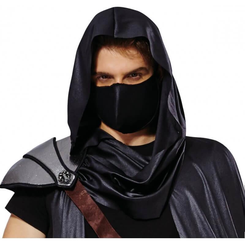 C4255 accessoire de deguisement ninja cape noire avec masque