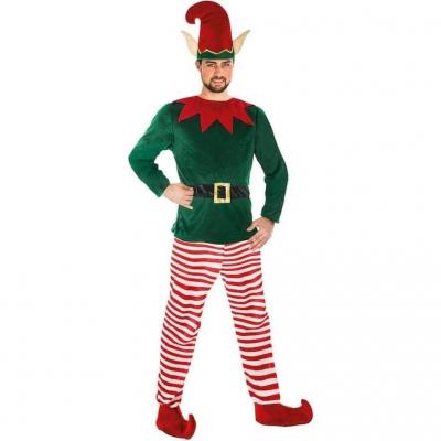 Costume Lutin rayé Homme taille L (54-56) REF/C4295 (Déguisement de Noël)