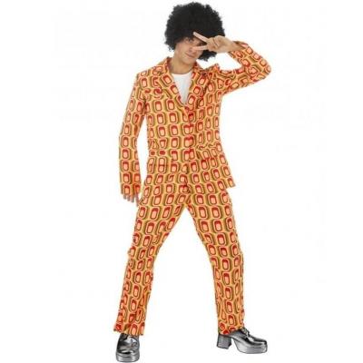 C4401 taille m deguisement costume disco orange homme