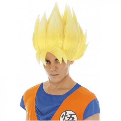 1 Perruque jaune adulte Son Goku Super Saiyan REF/C4412 Manga Dragon Ball Z