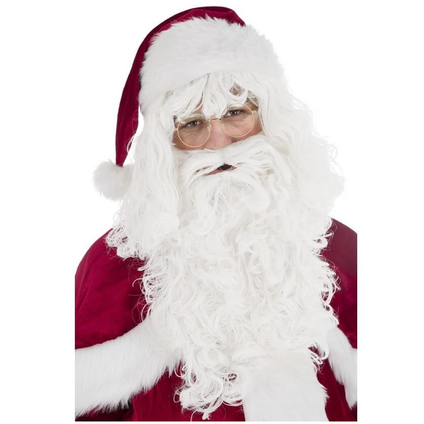 C4500 accessoire de deguisement perruque barbe pere noel blanc luxe