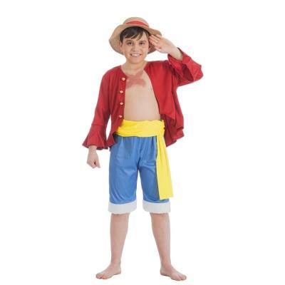 Costume enfant Luffy taille 128cm en 7 à 8 ans REF/C4612128 Déguisement Manga One Piece