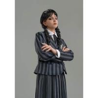 C4625 taille 140cm uniforme mercredi wednesday famille addams degusiement costume fille