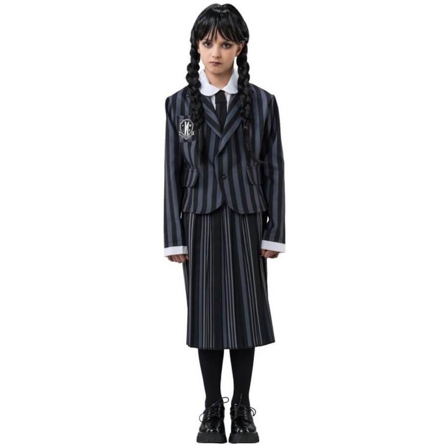 C4625 taille 152cm uniforme mercredi wednesday famille addams costume halloween fille