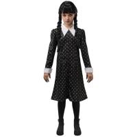 C4628 taille 140cm 9 a 10ans robe noire a motifs mercredi wednesday famille addams costume