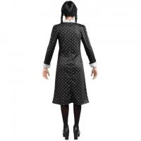 C4628 taille l robe noire motifs mercredi wednesday famille addams