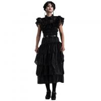 C4629 taille l robe de bal noire mercredi wednesday famille addams