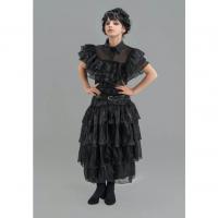 C4629140 robe de bal noire mercredi 140 cm famille addams wednesday