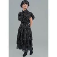 C4629140 robe de bal noire mercredi 140 cm famille addams