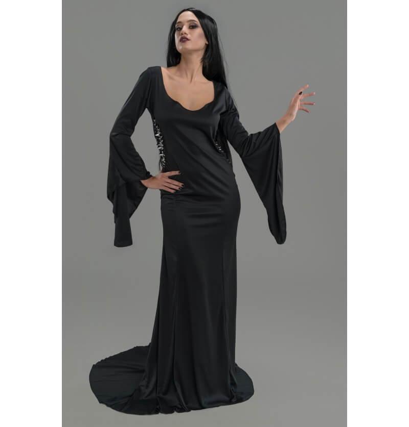 C4630 taille l robe morticia mercredi wednesday deguisement fete halloween