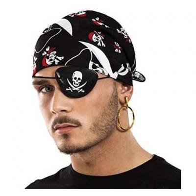 69472 accessoire deguisement cache oeil de pirate anneau doree or