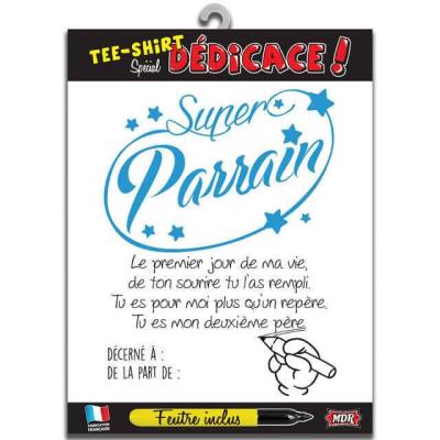 Cadeau de fete bapteme avec t shirt super parrain