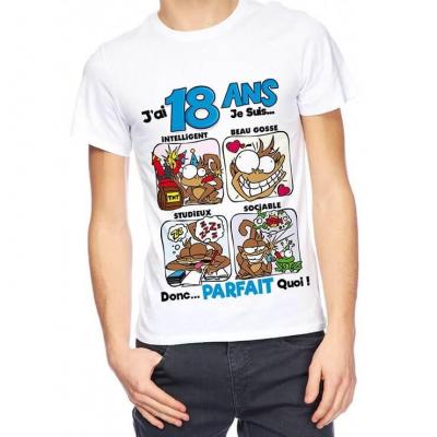 T-shirt anniversaire homme: 18ans (x1) REF/TSHS203