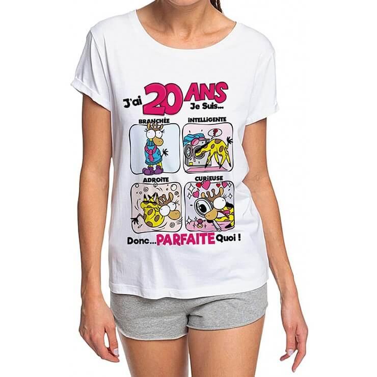 T-shirt anniversaire femme: 20ans (x1)