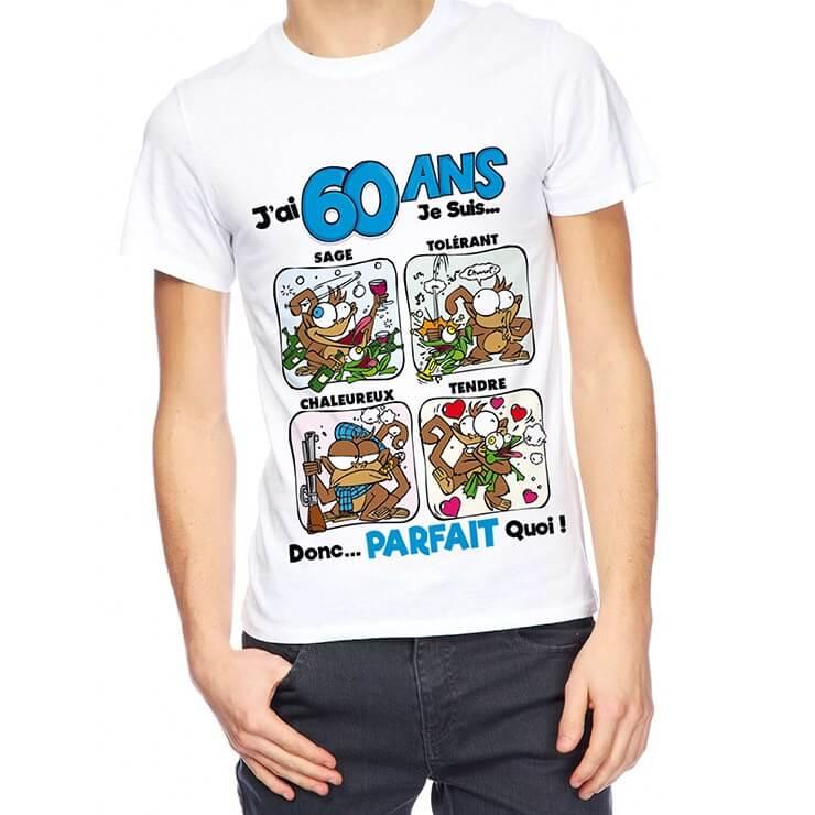 Tee-shirt cadeau homme anniversaire 60 ans