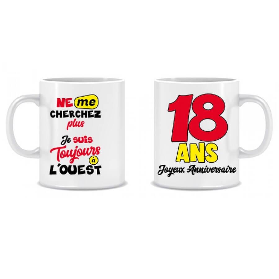 Cadeau humoristique avec mug 18 ans Anniversaire REF/MUGA01