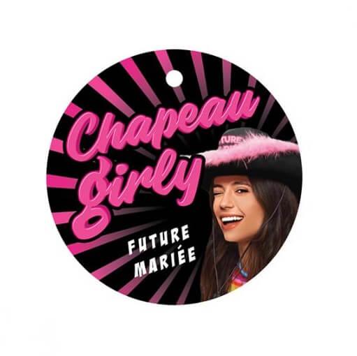Cadeau chapeau noir et rose fuchsia future mariee