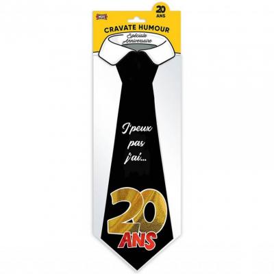 Cadeau pour fête avec cravate anniversaire 20ans (x1) REF/CRAV02