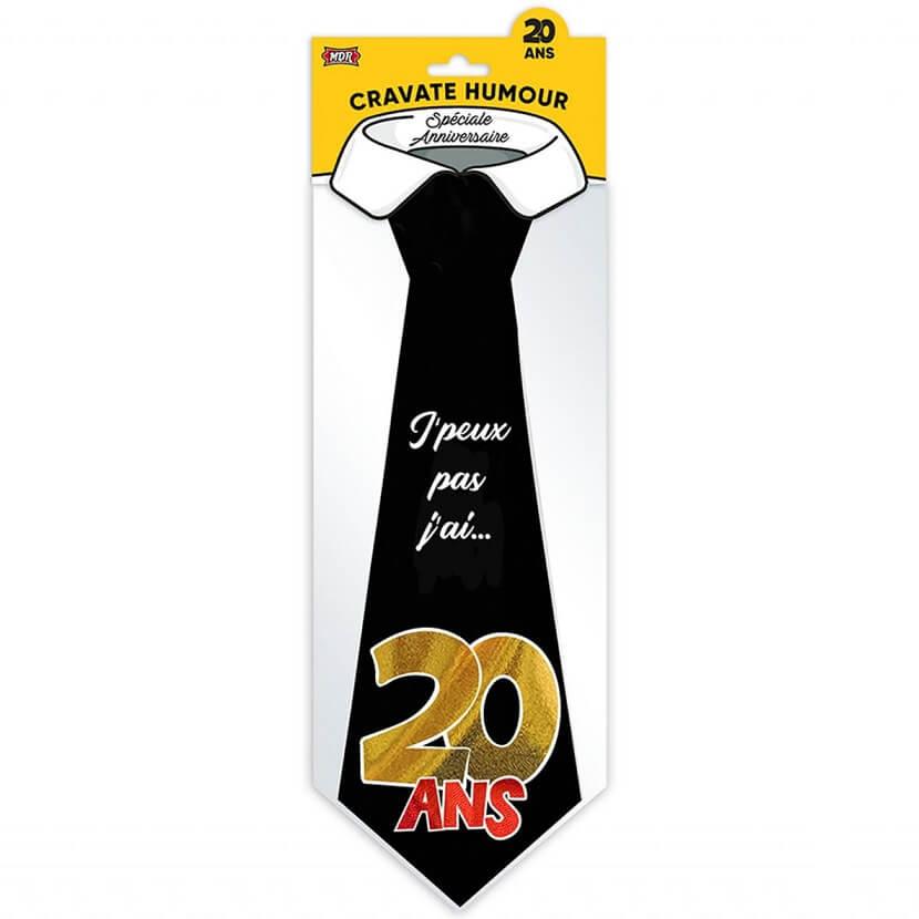 Cadeau de fete avec cravate anniversaire 20ans