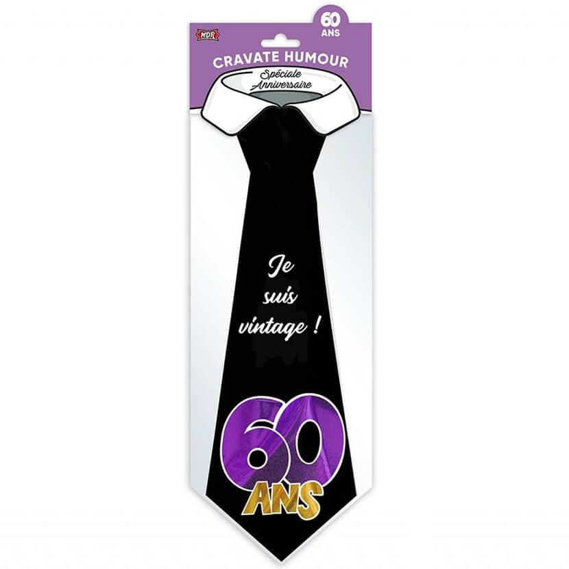 Cadeau de fete avec cravate anniversaire 60ans