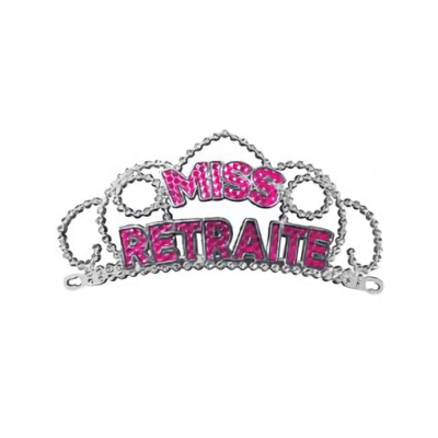 Diademe rose fuchsia pour cadeau de fete miss retraite