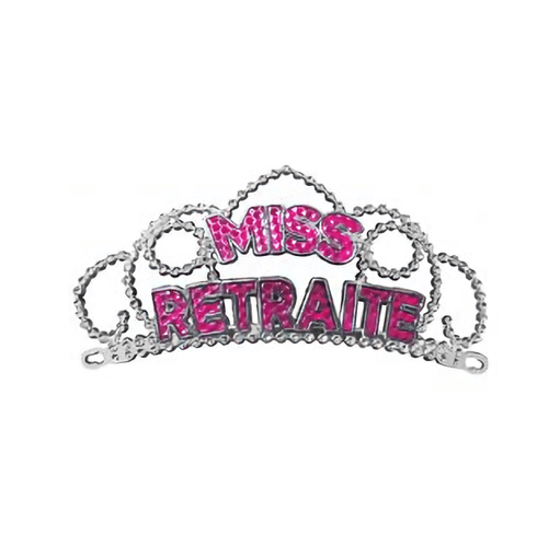 Cadeau de fete avec diademe miss retraite rose fuchsia