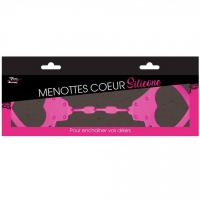 Cadeau de fete avec menottes coeur rose fuchsia en solicone