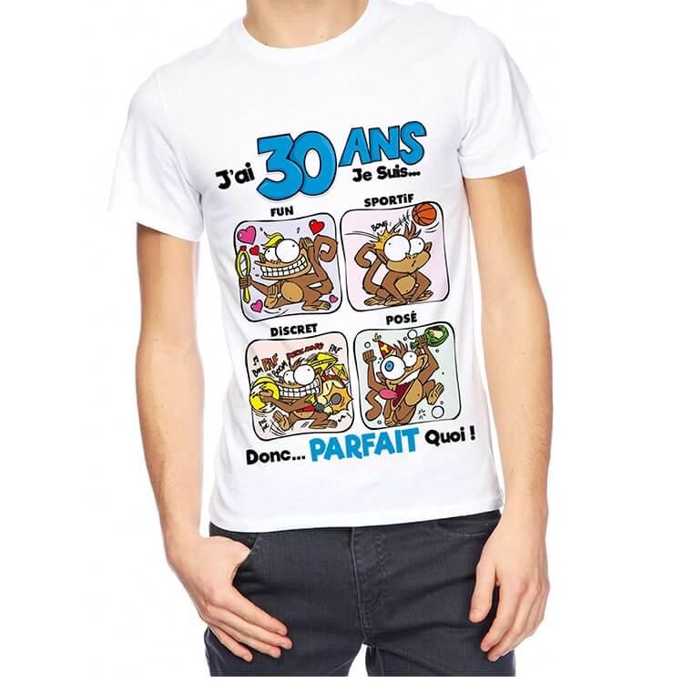 T-shirt anniversaire homme: 30ans (x1)