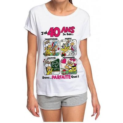 T-shirt anniversaire femme: 40ans (x1) REF/TSHS210