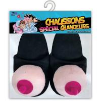 Cadeau de fete humoristique chaussons seins