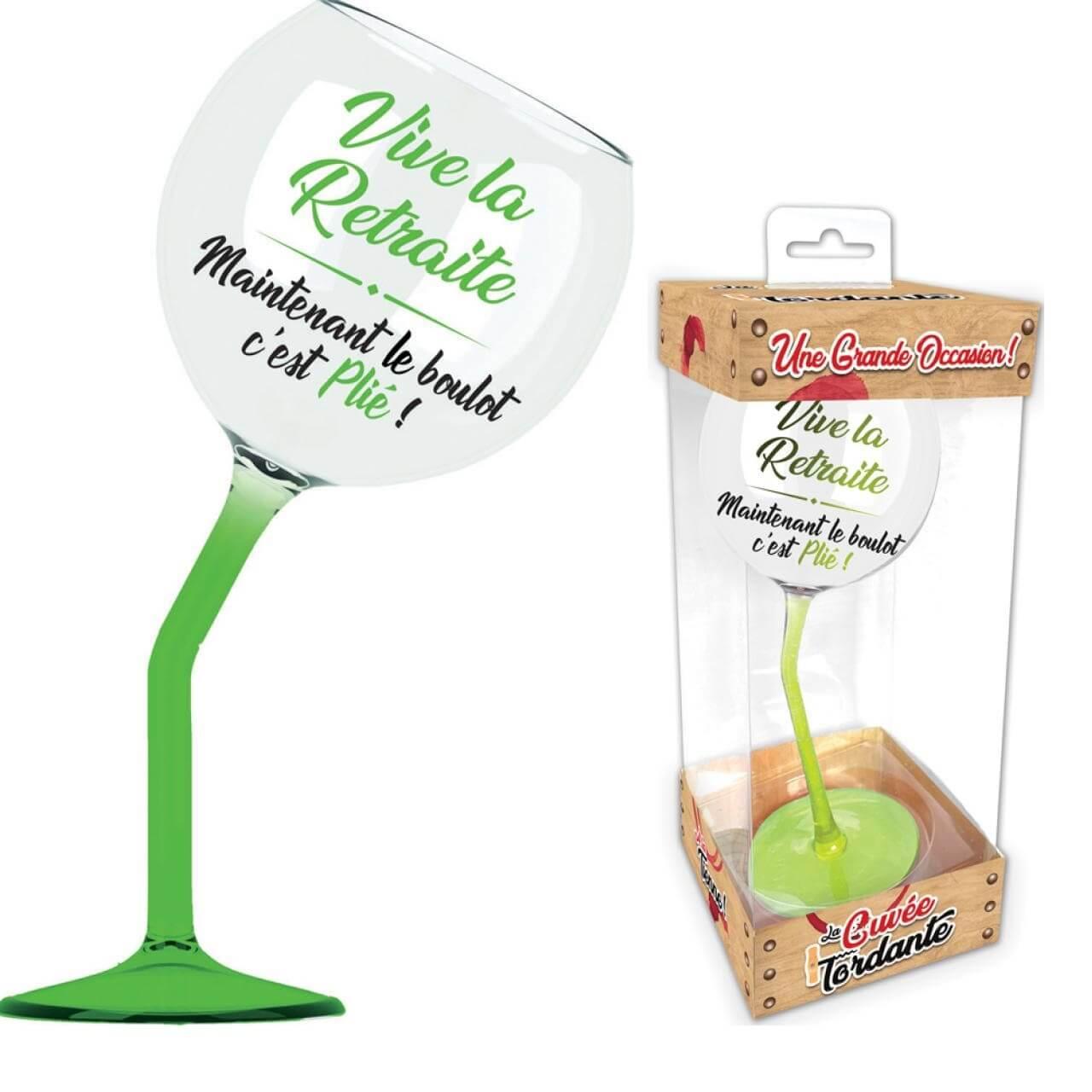 Verre à pied retraite REF/VVP09V Cadeau de fête humoristique