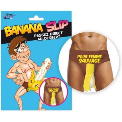 Cadeau de fête adulte sexy humoristique avec slip banane (x1) REF/SEXG019
