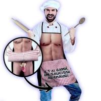 Cadeau de fete tablier sexy humoristique homme cuisine barbecue