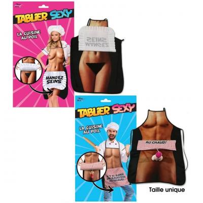 1 Pack cadeau enterrement de vie de célibataire avec 2 tabliers sexy REF/SEXG035-SEXG036