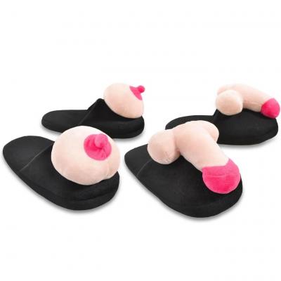 1 Pack cadeau enterrement de vie de célibataire avec chaussons zizi et seins (x1) REF/SEXG033-SEXG034