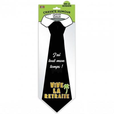 Cadeau de fête avec cravate noire pour retraite (x1) REF/CRAV07