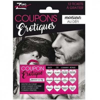 Cadeau adulte sexy humoristique coupons Monsieur au défi (x1) REF/SEXR007