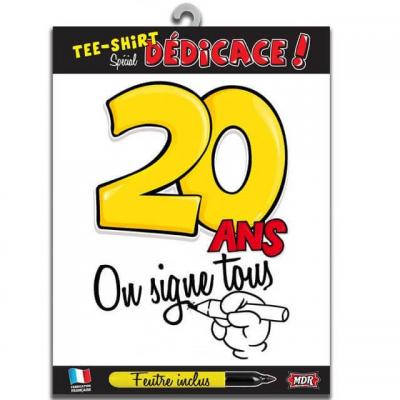 T-shirt anniversaire dédicace : 20ans (x1) REF/TSOSS203