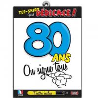 Cadeau t shirt anniversaire dedicace 80ans