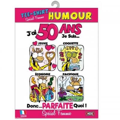 Cadeau anniversaire 50ans pour femme avec t shirt