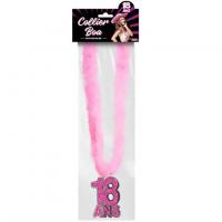 Cadeaux fete collier boa anniversaire 18 ans rose fuchsia