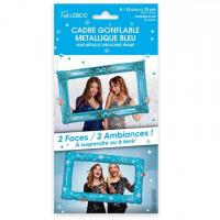 Cadre gonflable aluminium photobooth bleu metallique