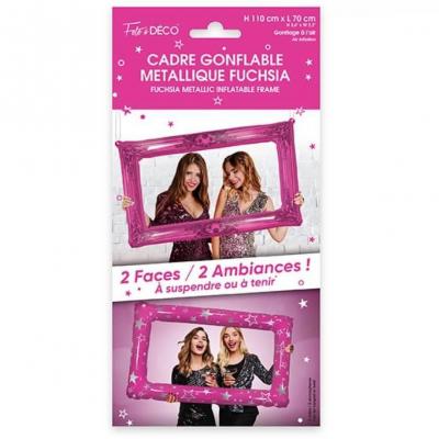 1 Cadre gonflable aluminium photobooth rose fuchsia métallique 2 faces REF/CPGM