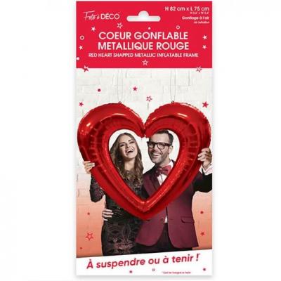 1 Cadre gonflable aluminium photobooth coeur rouge métallique REF/CPGM