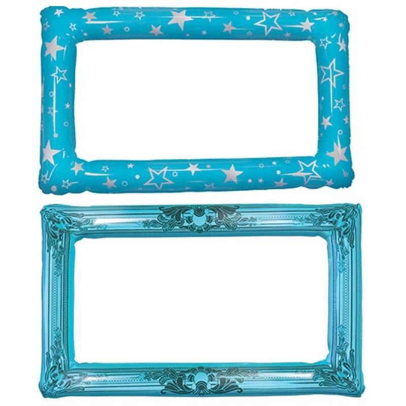 Cadre photobooth aluminium bleu metallique