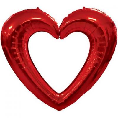 Cadre gonflable coeur aluminium photobooth rouge metallique