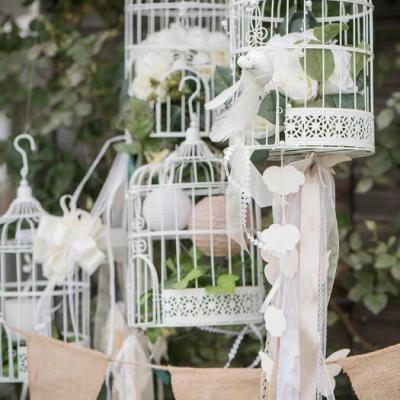 Cage en dentelle blanche pour decoration