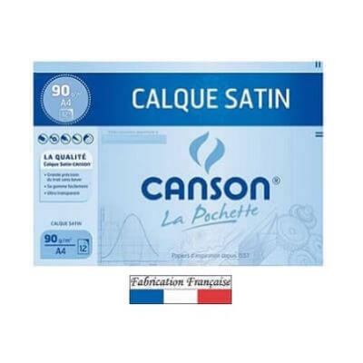 Feuille calque satin Canson A4 / 90g (x12) REF/200017154