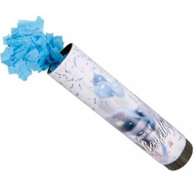 Canon à confettis Baby Shower bleu ciel en papier (x1) REF/CONF006
