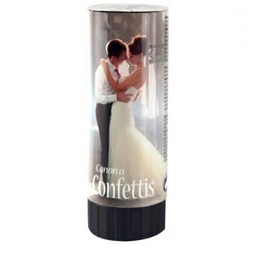 Canon à confettis blanc mariage, 20cm (x1) REF/CONF005